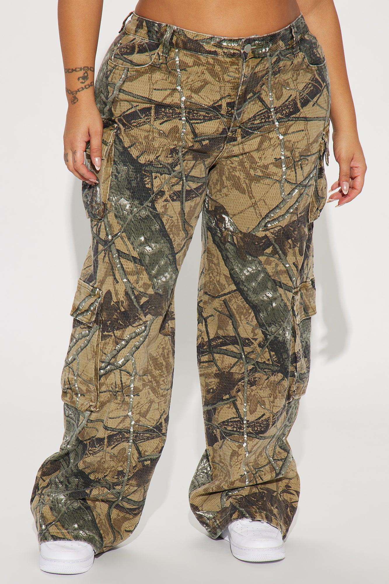 Feeling Rebellious Mid Rise Camo Cargo Pant - Olive/combo Product Image