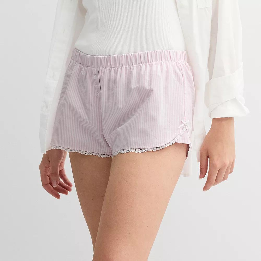 Juniors Threads of Luxx Button Boxer Shorts, Womens Product Image