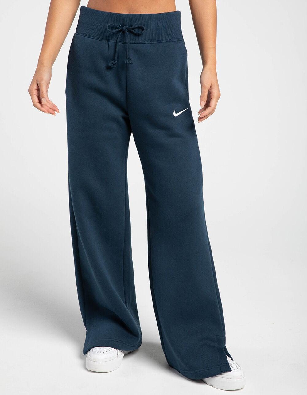 NIKE Sportswear Phoenix Womens Wide Leg Fleece Sweatpants - NAVY Product Image