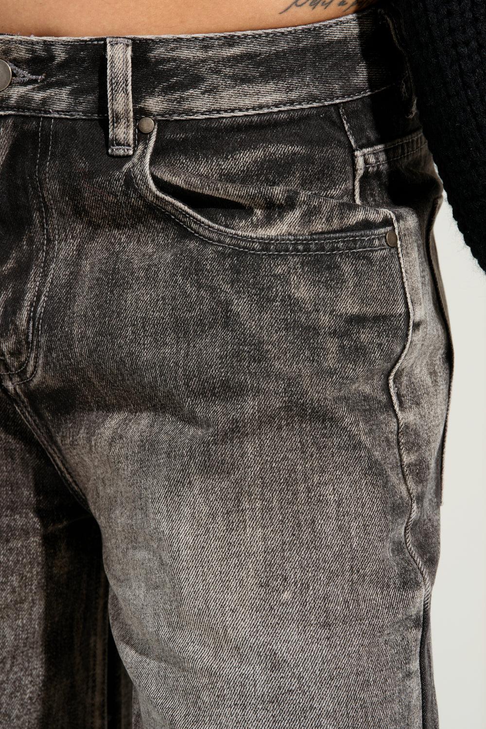 LITERAL PERFECTION BLACK DENIM BERMUDA SHORTS Product Image