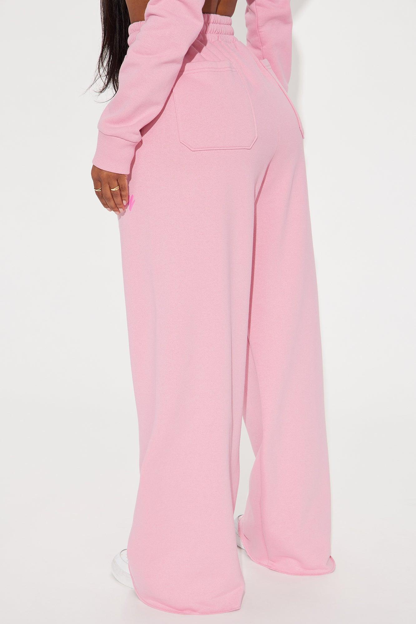 Have A Nice Day Wide Leg Sweatpants - Pink Product Image