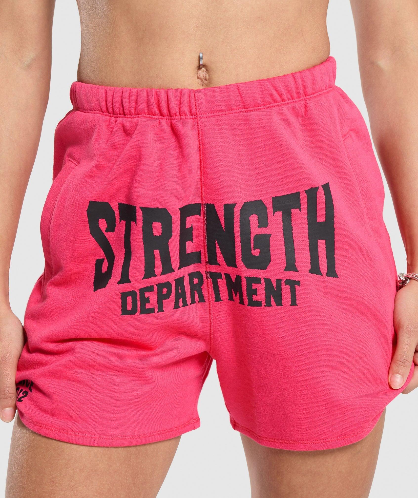 Gymshark Strength Department Graphic Shorts - Freak Out Pink Female Product Image
