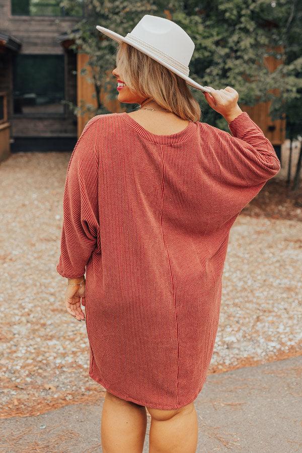 Casual Chats Shift Dress In Rustic Rose Curves Product Image