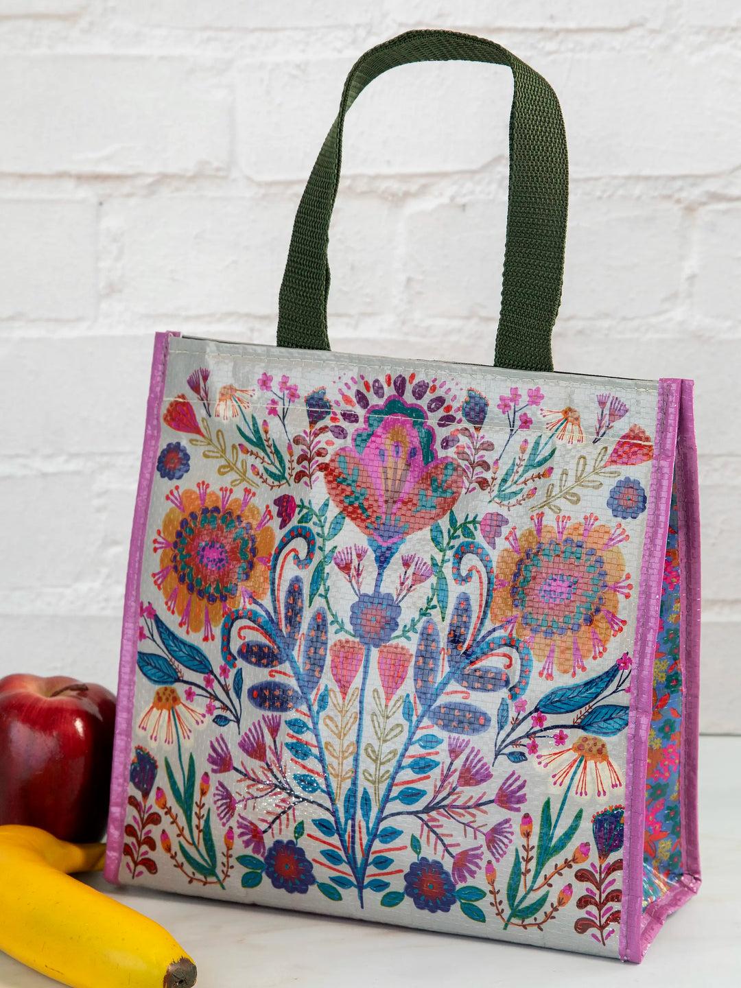 Insulated Lunch Bag - Cream Folk Flower Product Image