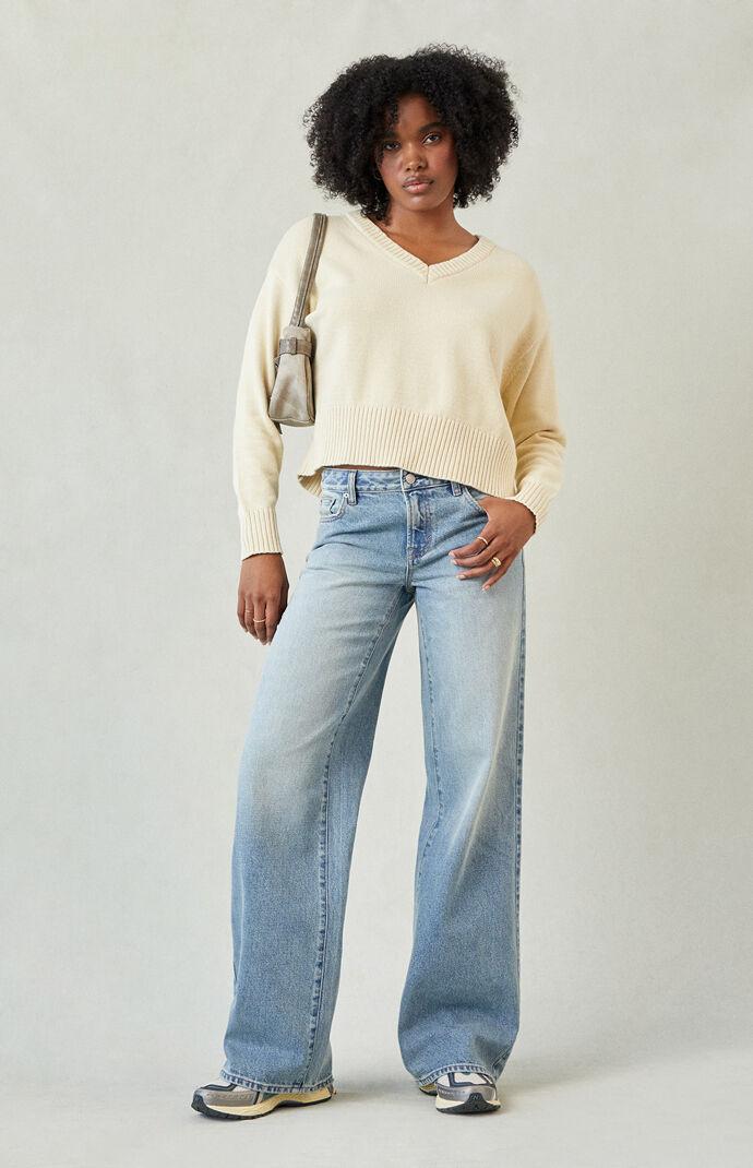 Casey Low Rise Baggy Jeans Light Blue Tinted Product Image