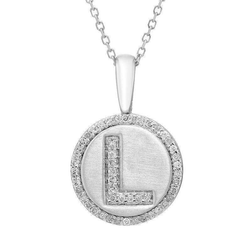It's Personal Sterling Silver & Diamond Accent Initial Pendant Necklace, Women's,  Product Image