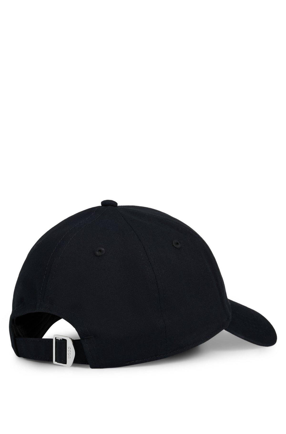 BOSS - Cotton-twill cap with embroidered Double B monogram - Black Product Image