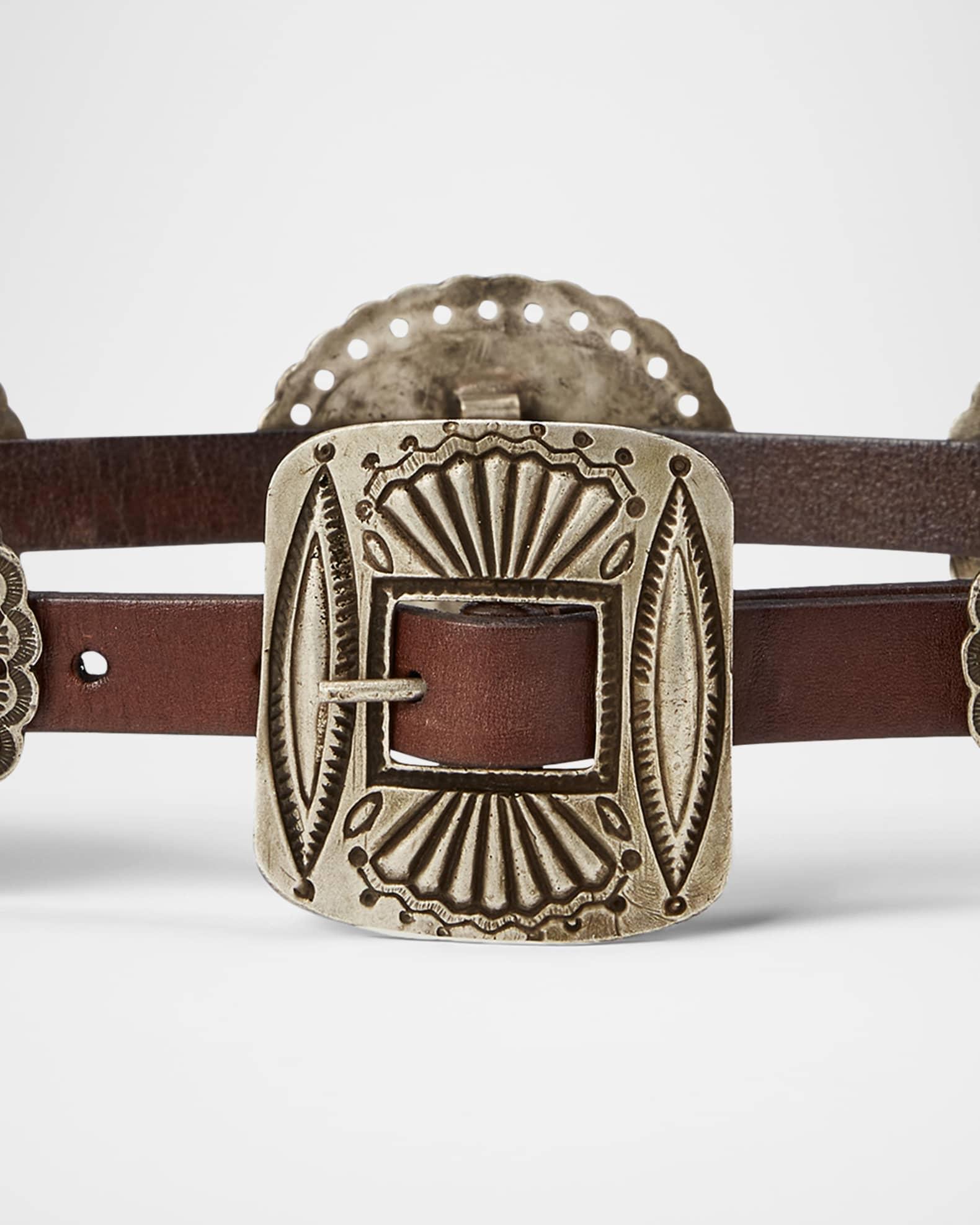 Western Buckle Leather Belt Product Image