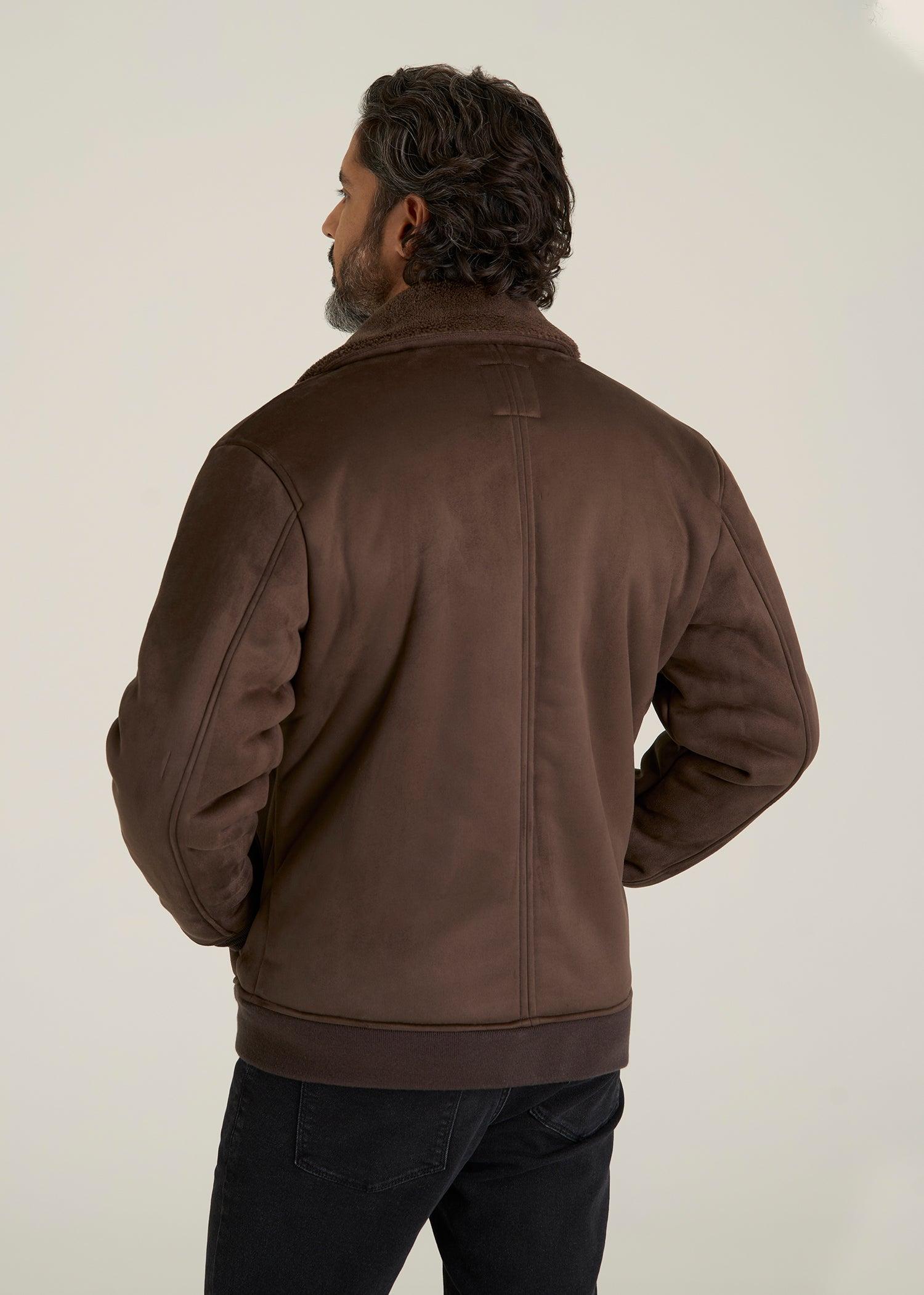 Sherpa Bomber Jacket for Tall Men in Bison Brown Male Product Image