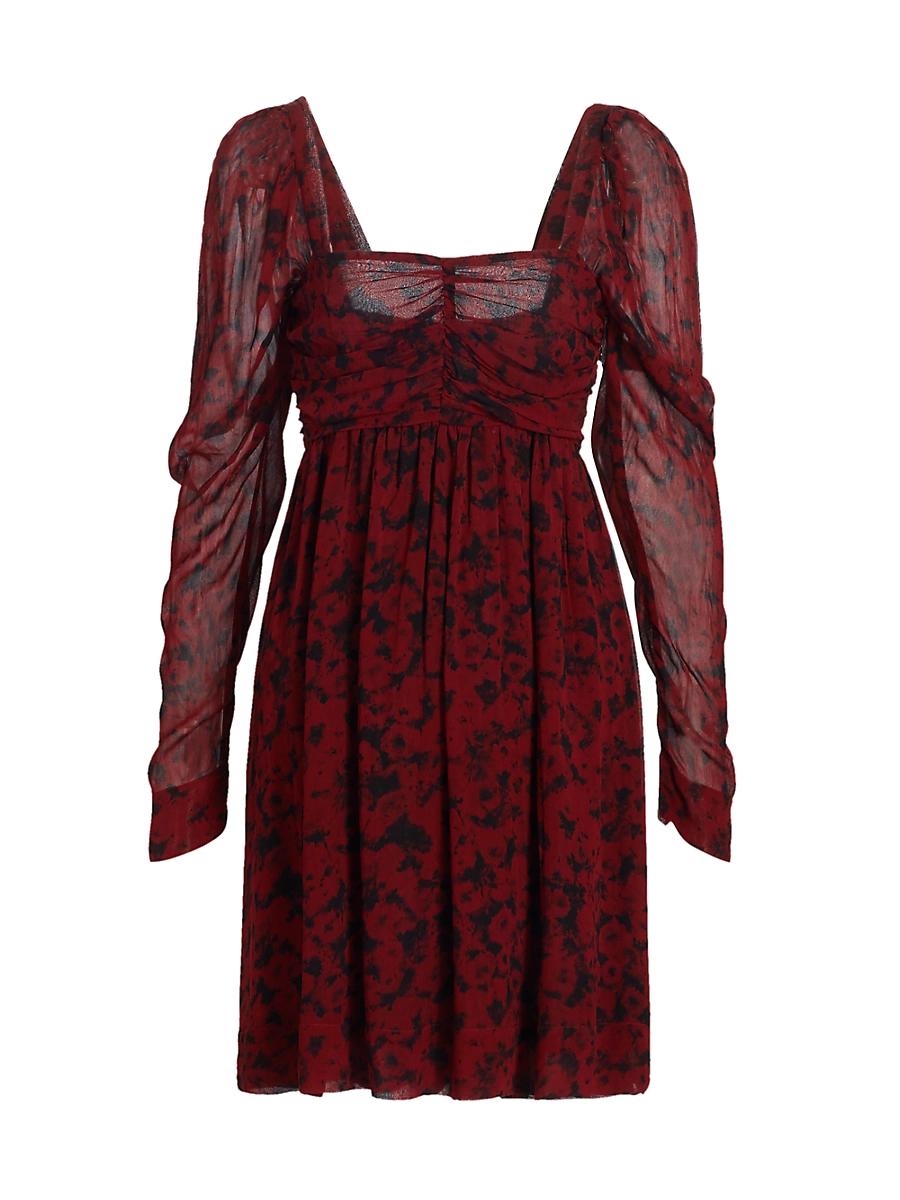 Womens Printed Georgette Minidress Product Image