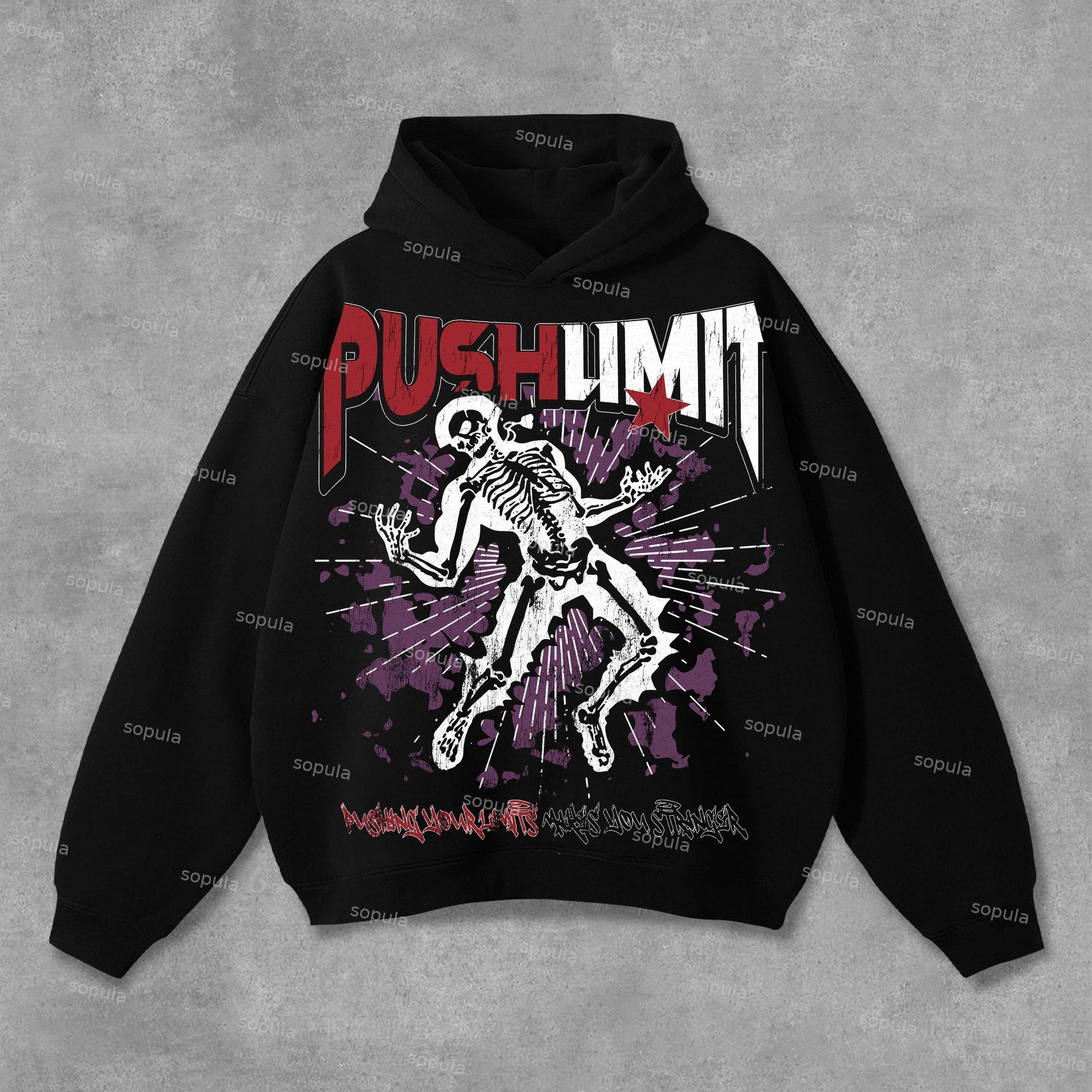 Sopula Greygods Gray Five Nine G59 Skull Graphics Pocketless Hoodie Product Image