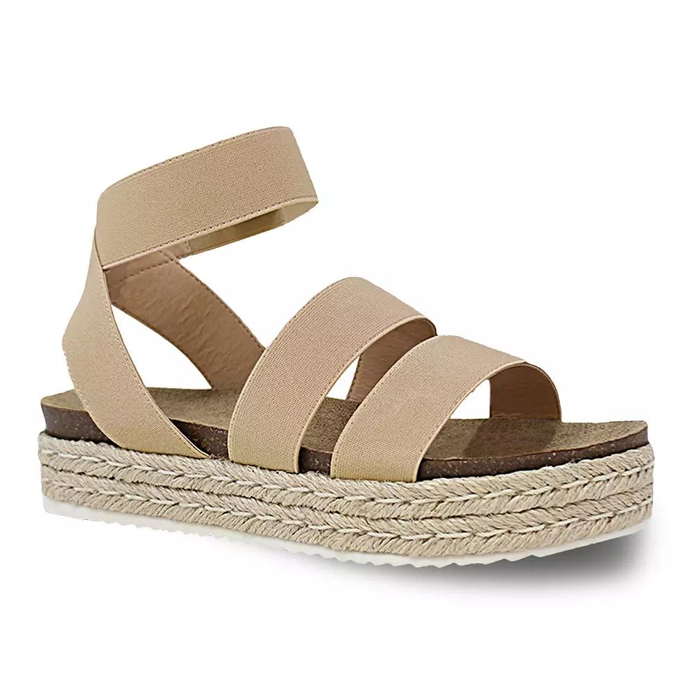Yoki Chiara 10 Women's Espadrille Platform Sandals, Size: 7, Beige Product Image