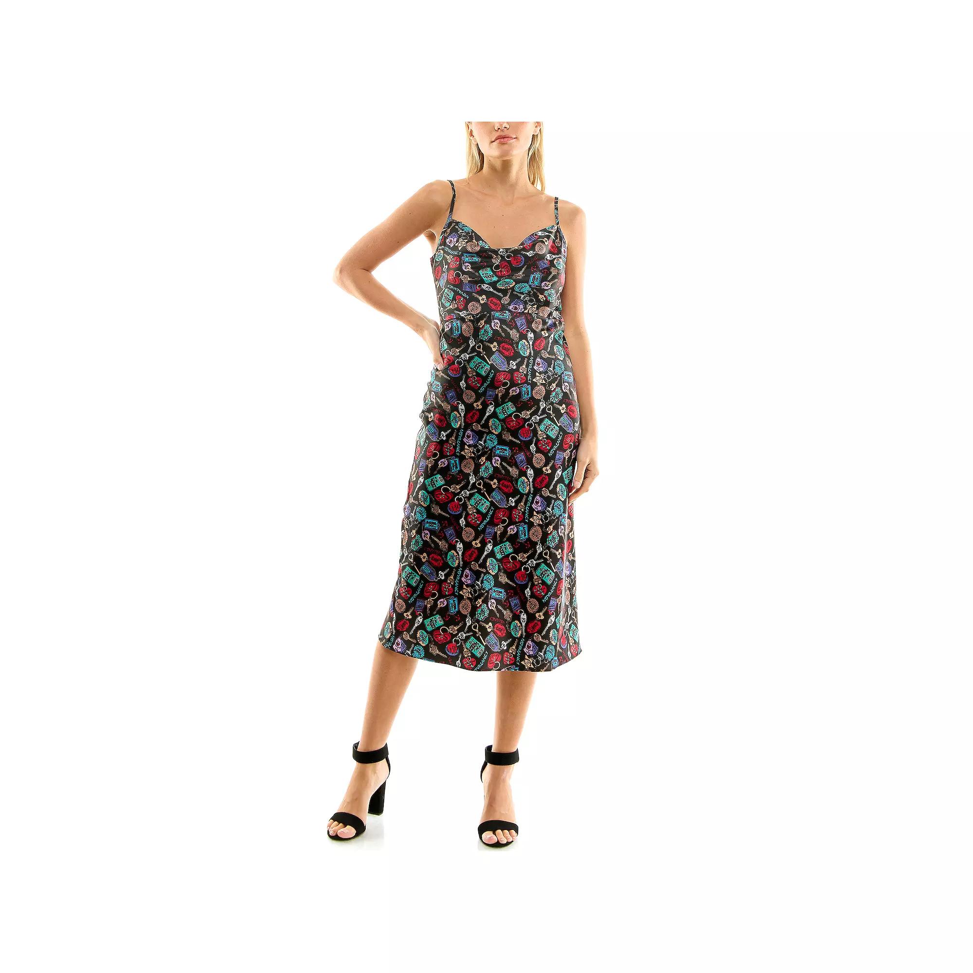 Women's Nicole Miller Printed Cowl Neck Slip Dress, Size: 14, Grrrr Print Product Image