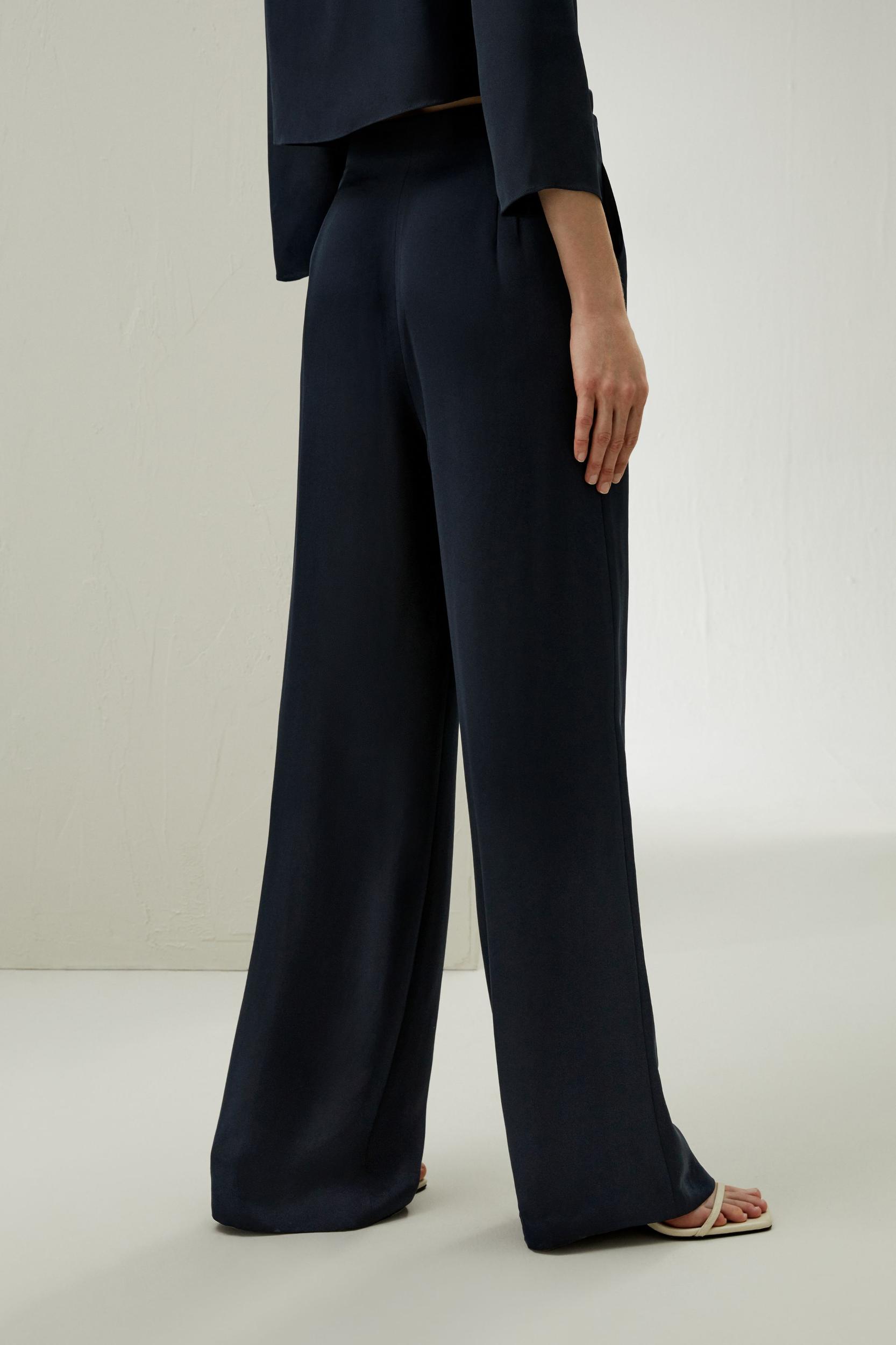 Dubrovnik Button Front Wide Leg Silk Trousers Product Image