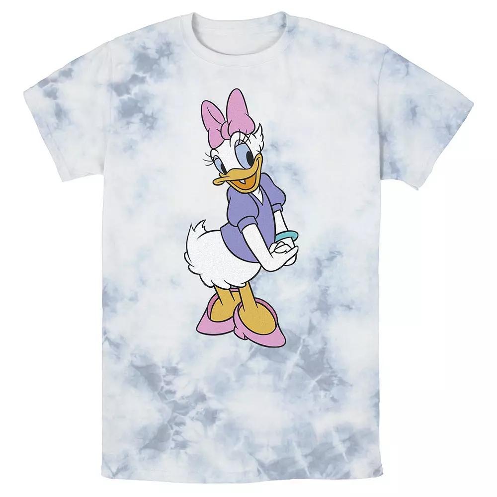 Disney's Daisy Duck Men's Traditional Pose Wash Tee, Size: XL, White Blue Product Image