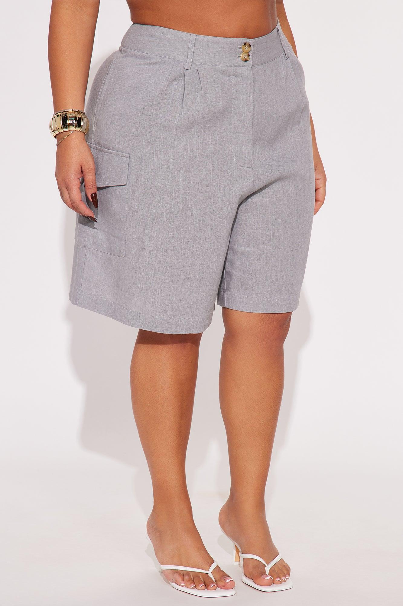 Next To You Linen Short - Grey Product Image