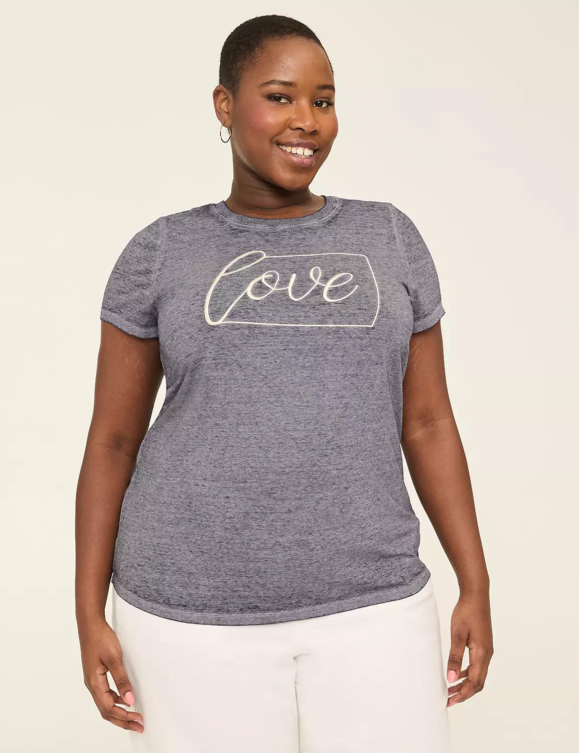 Embroidered Love Graphic Tee Product Image