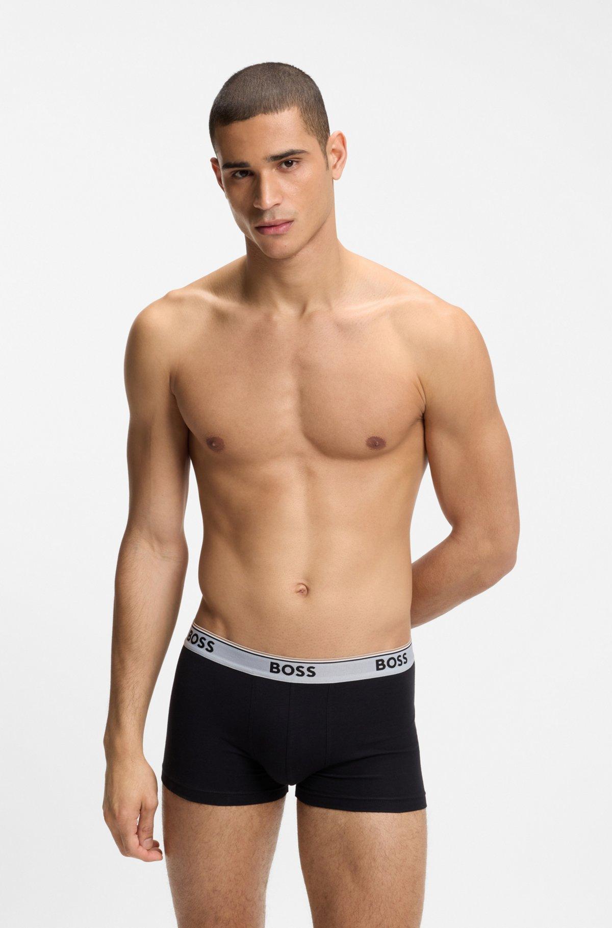 Three-pack of stretch-cotton trunks with logo waistbands Product Image