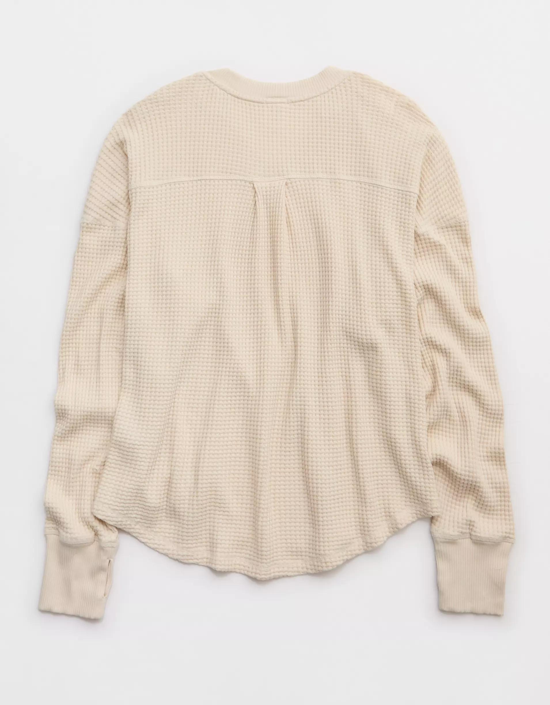 OFFLINE By Aerie Wow! Waffle Notch Neck Long Sleeve T-Shirt Women's Product Image