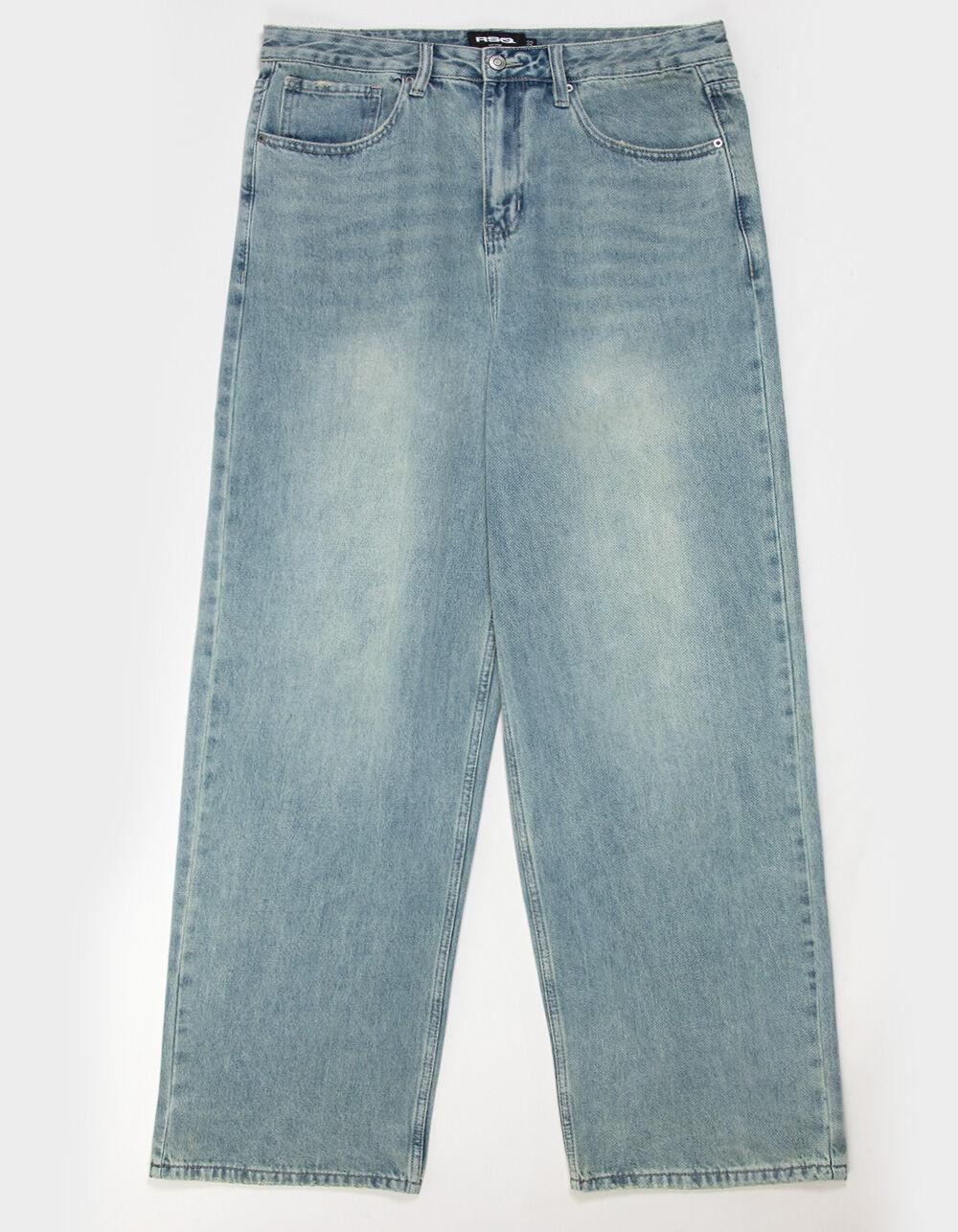 RSQ Mens Extra Baggy Embroidered Jeans - MEDIUM WASH Product Image