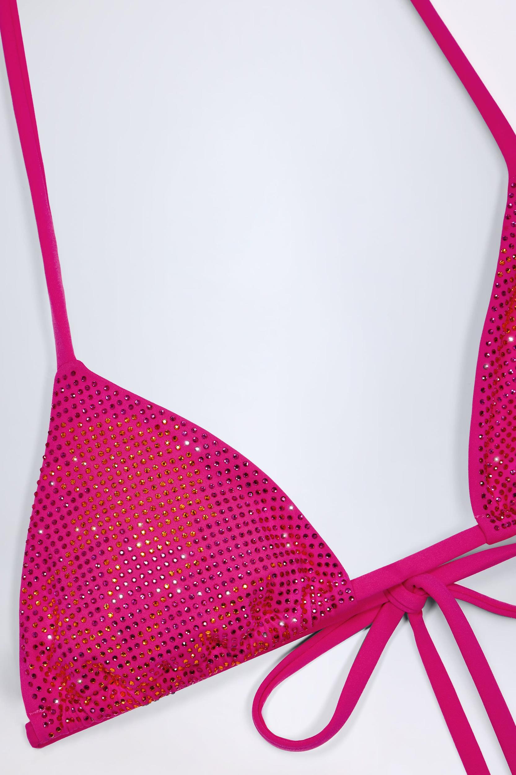 Triangle Bikini Top in Pink Tropical Print Product Image
