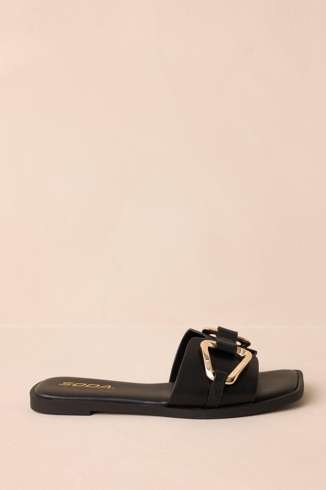 Stepping Stones Black & Gold Sandals Product Image