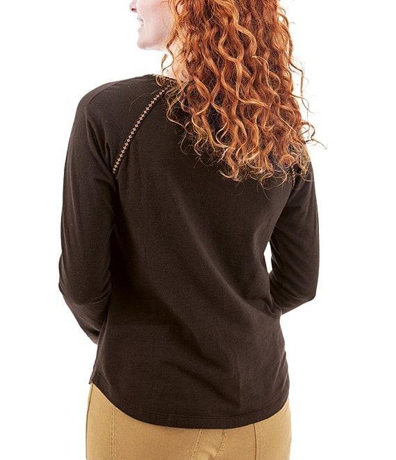 Aventura Rafferty Embroidered V-Notch Long Sleeve Top Product Image