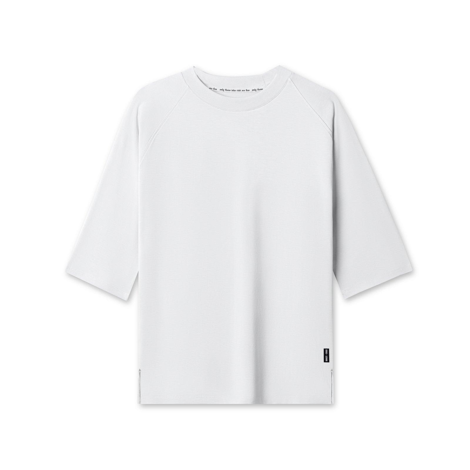 1086. Supima® 3/4-Sleeve Oversized Tee - White Product Image