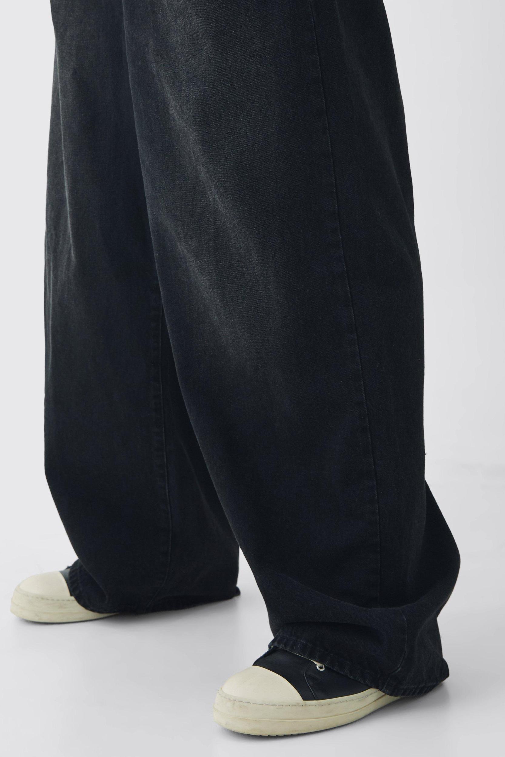 Plus Baggy Rigid Double Waistband Denim Jeans | boohooMAN USA Product Image