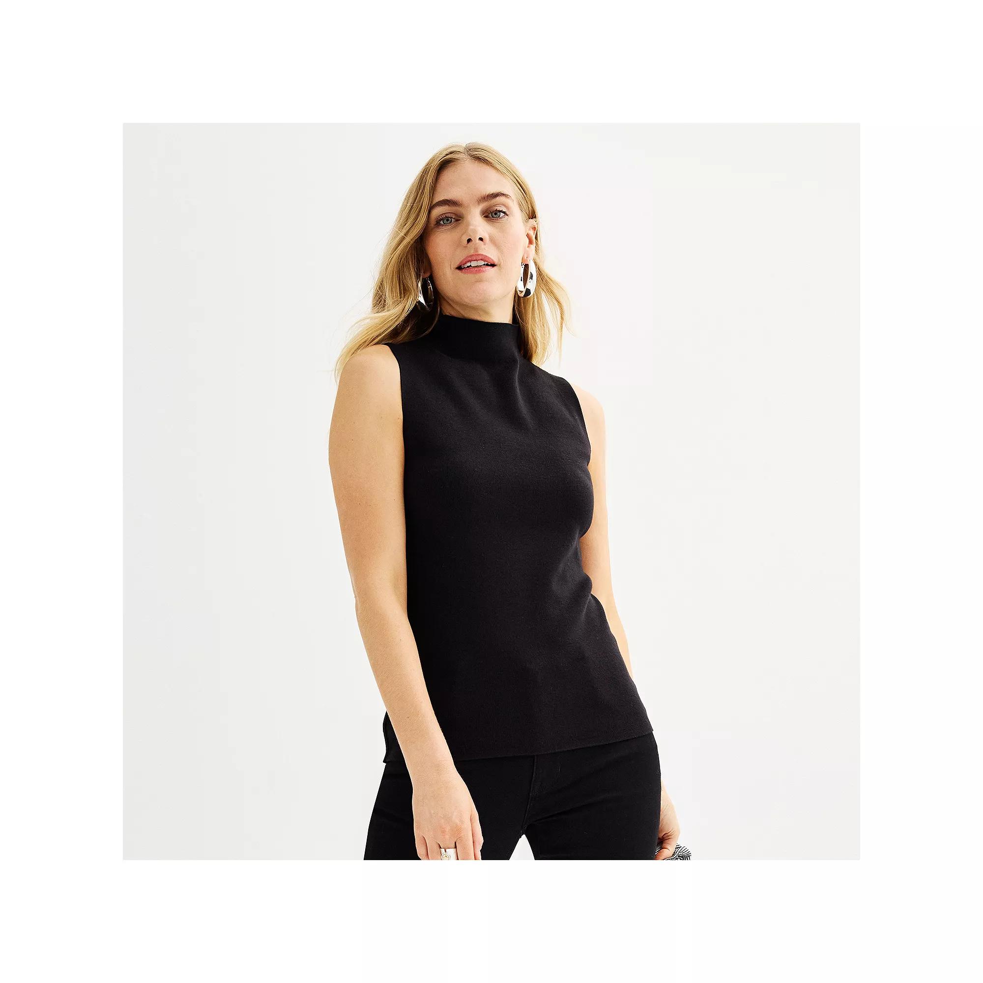 Women's Nine West Mockneck Sleeveless Sweater,  Product Image