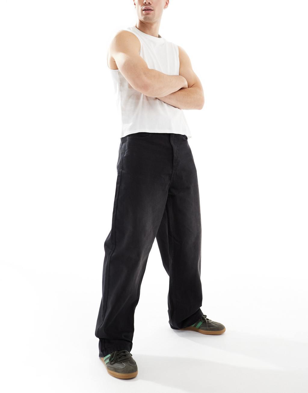 COLLUSION X001 antifit jeans in washed black Product Image