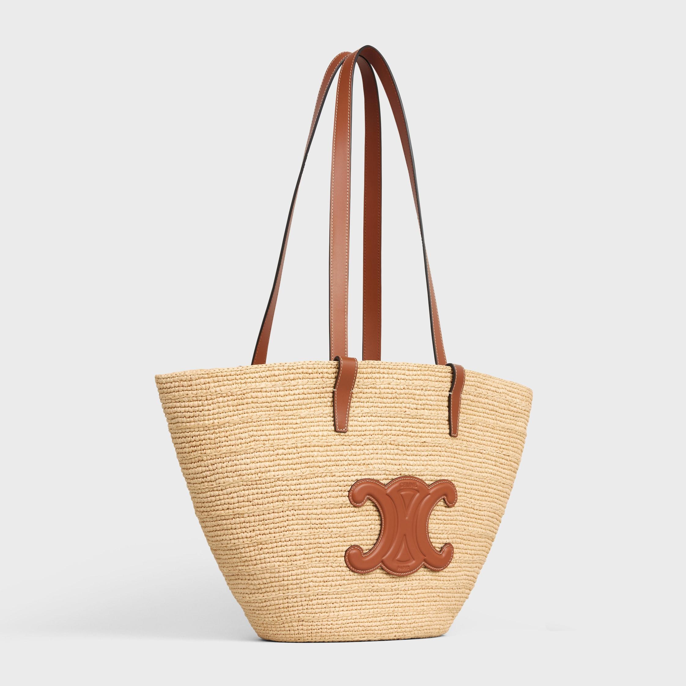 MEDIUM SUPPLE CELINE CLASSIC PANIER IN Raffia and calfskin Product Image