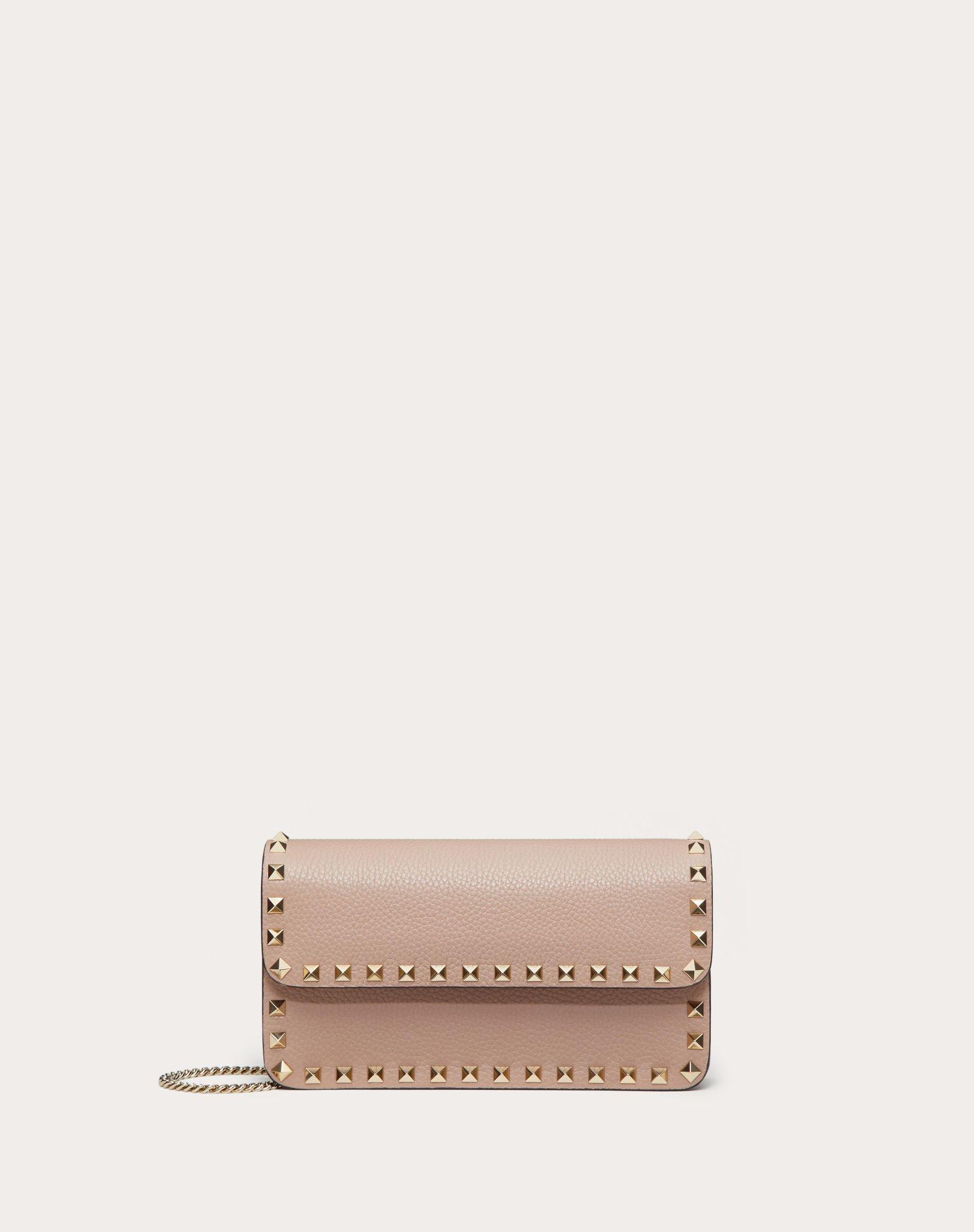 Rockstud Grainy Calfskin Chain Pouch  Product Image