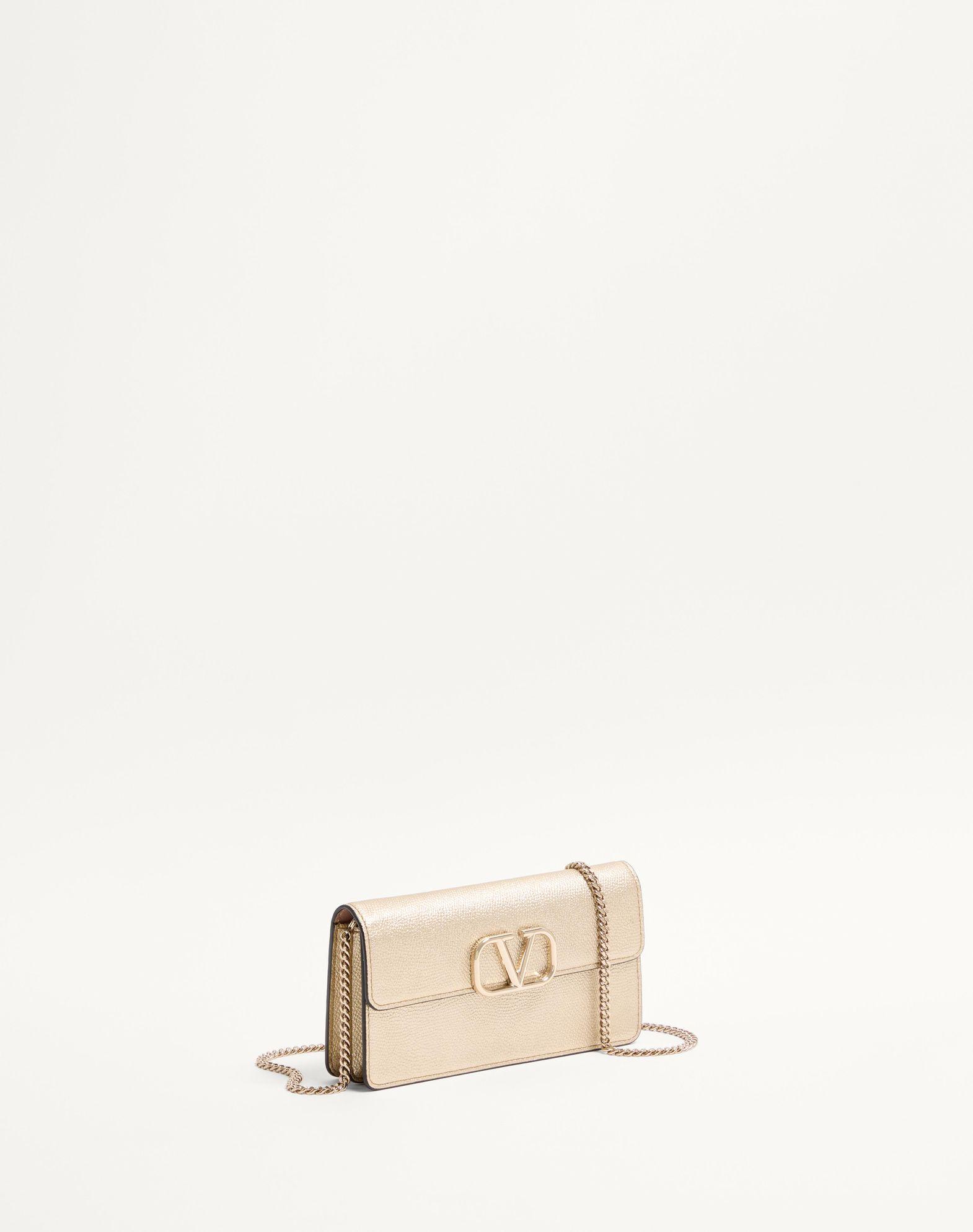 Vlogo Signature Metallic Grainy Calfskin Wallet With Chain Product Image