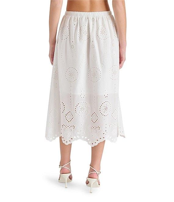 Steve Madden Anaisa Coordinating Eyelet Scallop Hem Midi Skirt Product Image