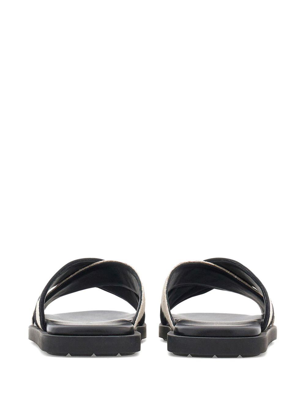 crossover-strap cotton sandals Product Image