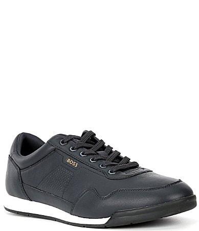 Hugo Boss Mens Titanium Leather Sneakers Product Image