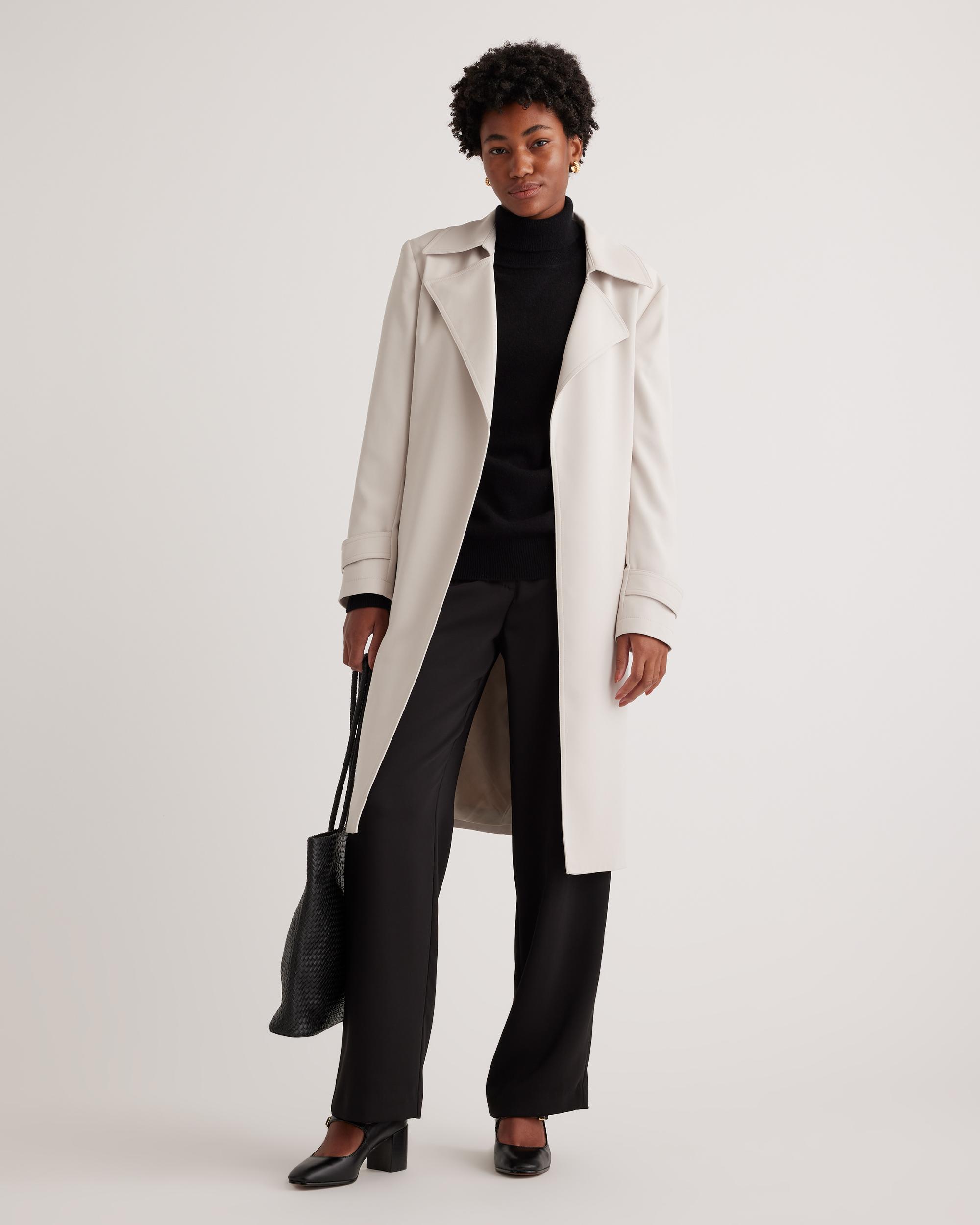 Quince | Women's Stretch Crepe Trench Coat Size XL, Recycled Polyester Product Image