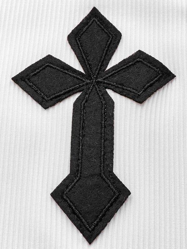 Cross Patch Ribbed Sleeveless Mini Dress Product Image