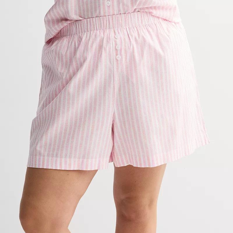 Plus Size Sonoma Goods For Life® Woven Separates Sleep Shorts, Women's, Size: 1XL, White Floral Product Image