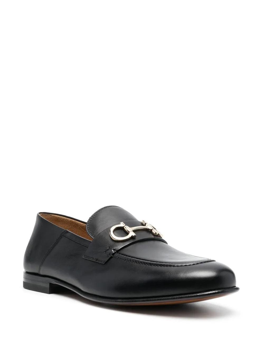 Gancini-buckle leather loafers Product Image