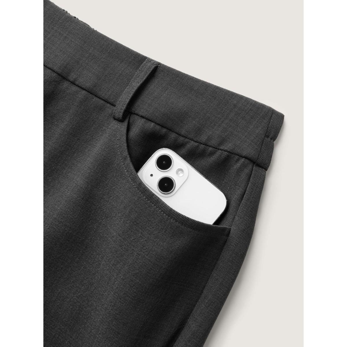 Plus Size Stretch Woven Micro Flare Pants Women DimGray Office Bodycon Mid Rise Office Pants BloomChic 14-16/1X Product Image