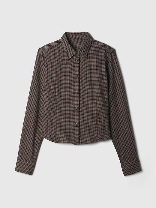 Cropped Flannel Shirt Product Image