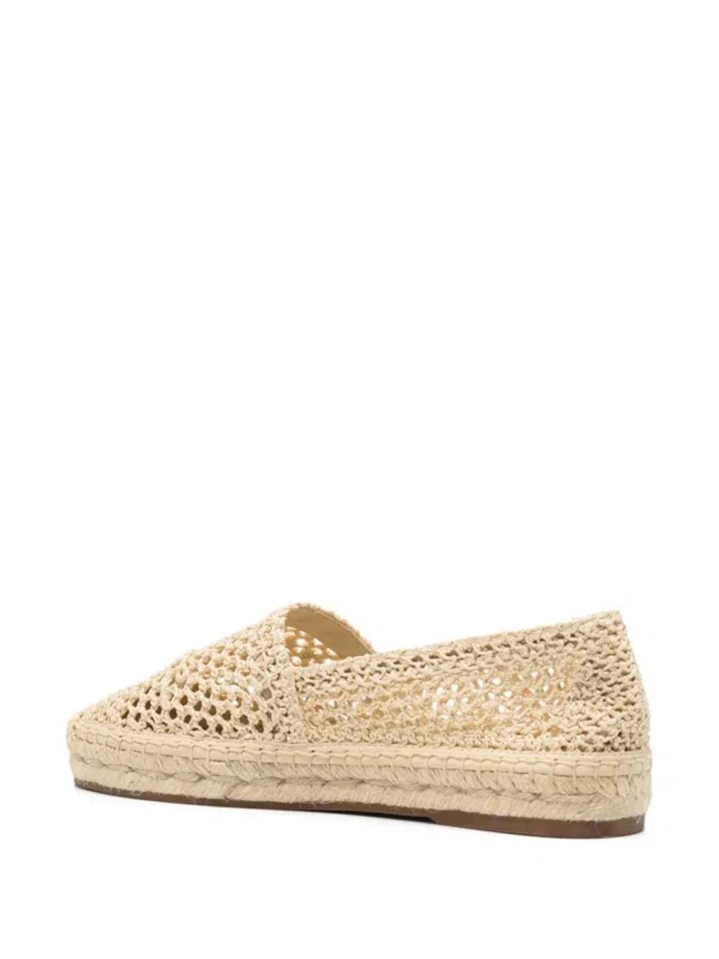 CHLOÉ Womens Chloe Isla Logo-embossed Crochet Espadrilles In Brown Product Image
