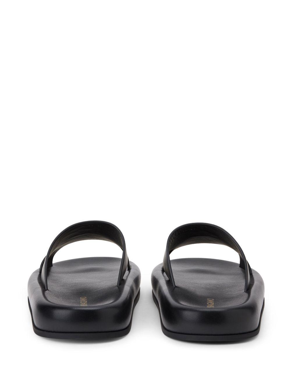 logo-embossed leather slides Product Image