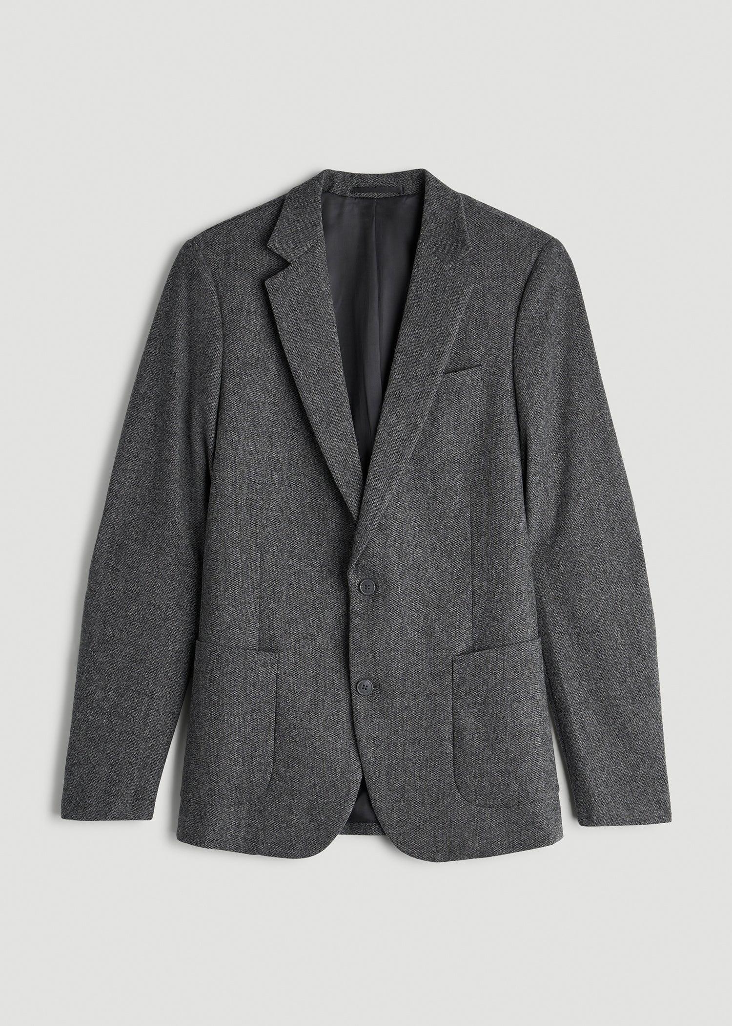 Wool Blend Blazer for Tall Men in Anthracite Tweed Male Product Image