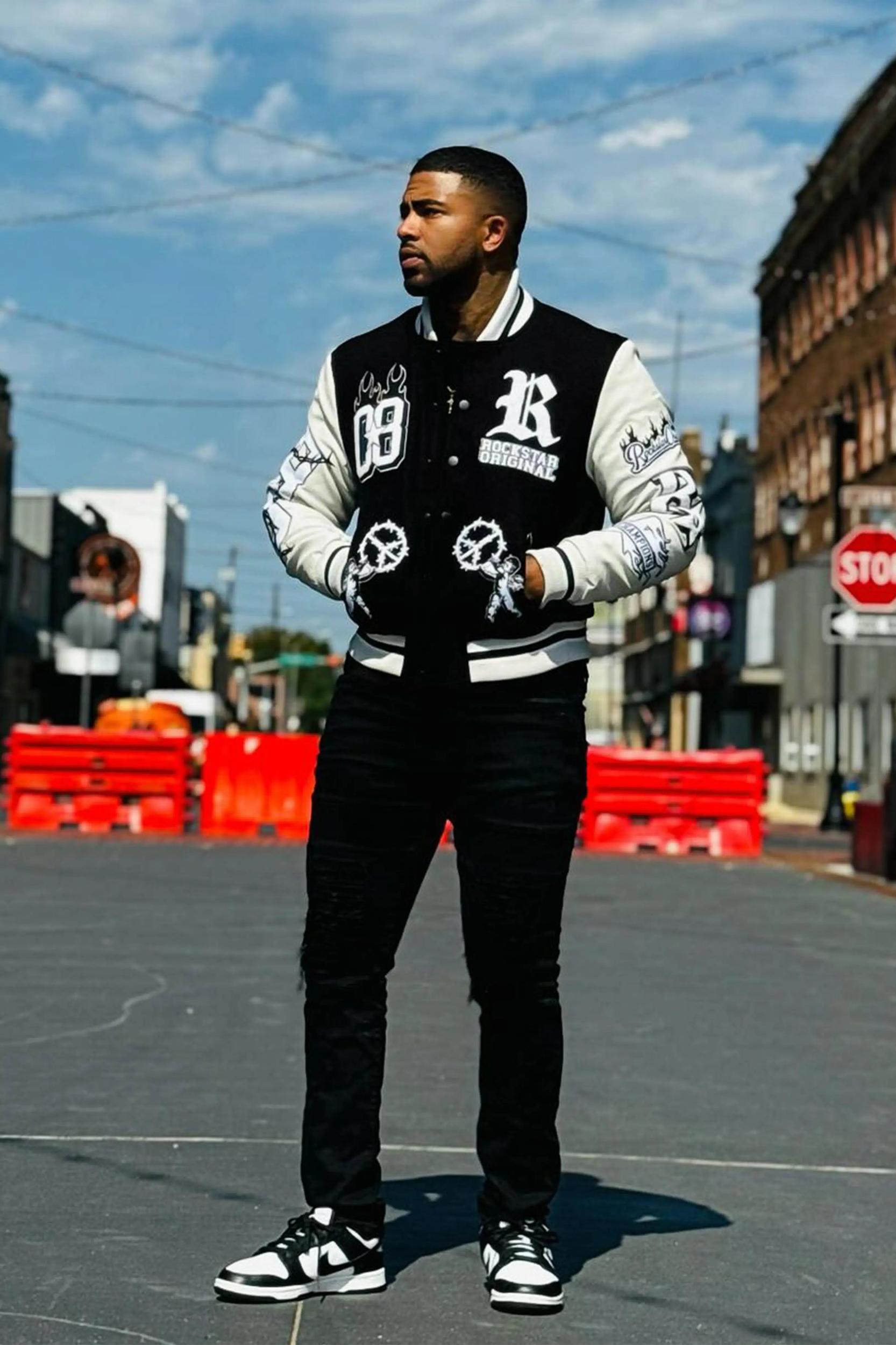 Rune Black Varsity Jacket Male Product Image