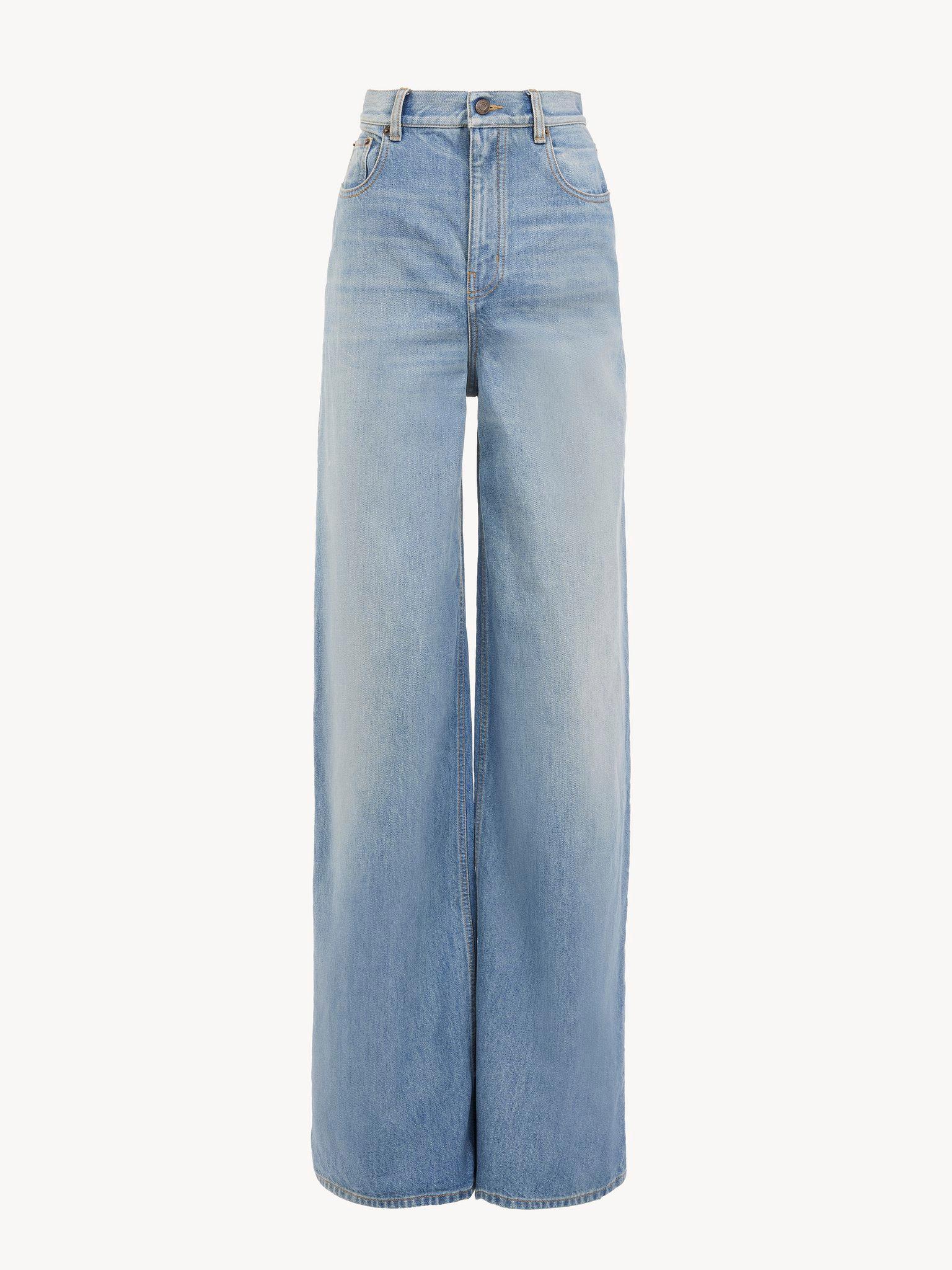 High-rise wide-leg jeans in denim Product Image