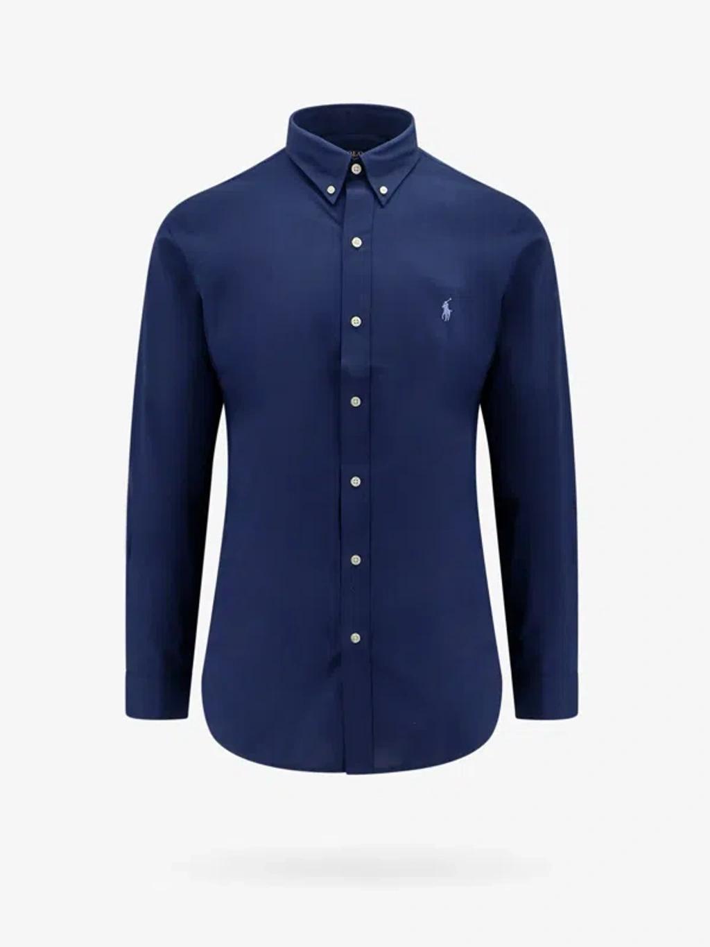 POLO RALPH LAUREN Camicia Bd In Popeline Stretch Slim-fit Shirt In Blue Product Image
