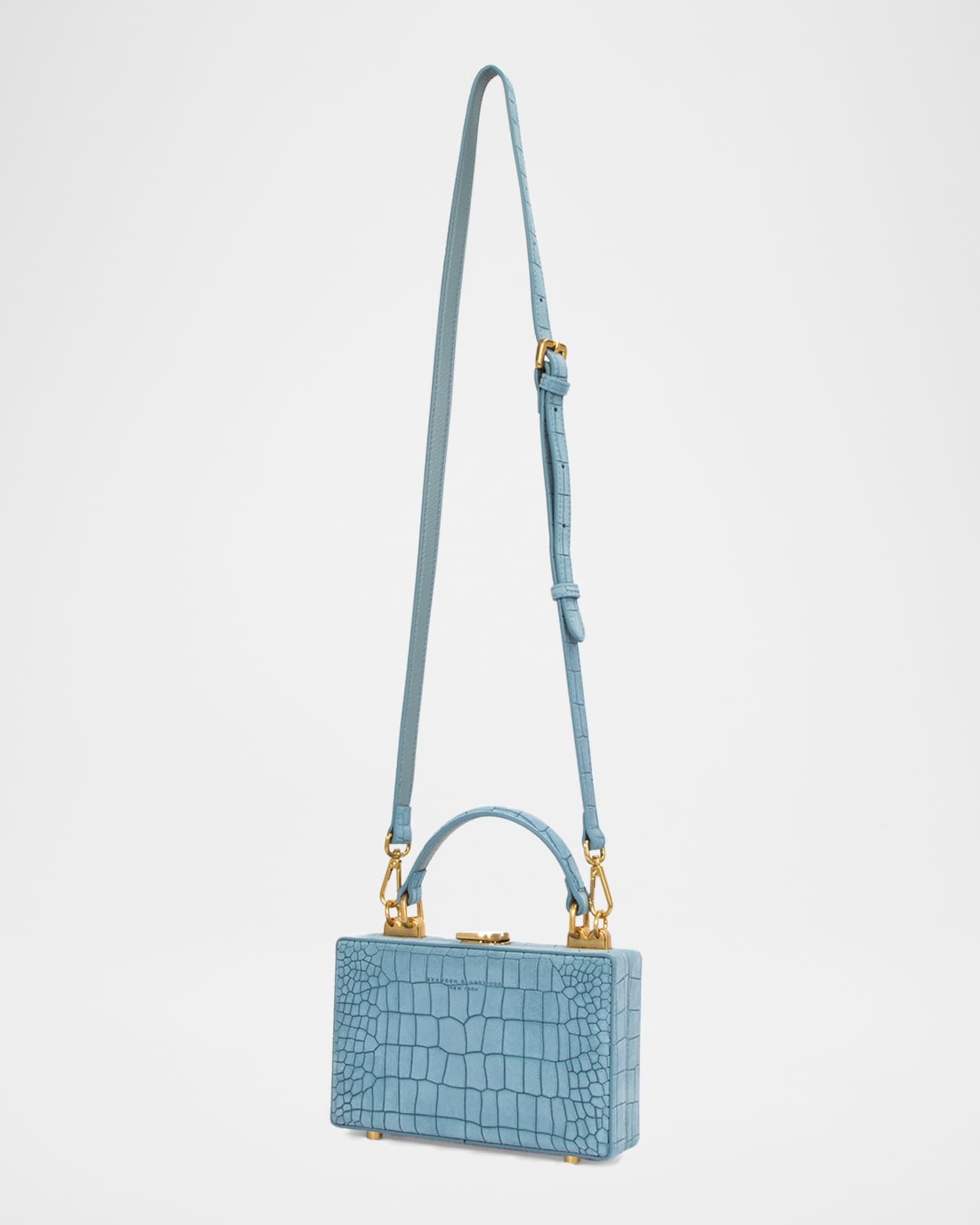 Croc-Embossed Suede Crossbody Bag Product Image